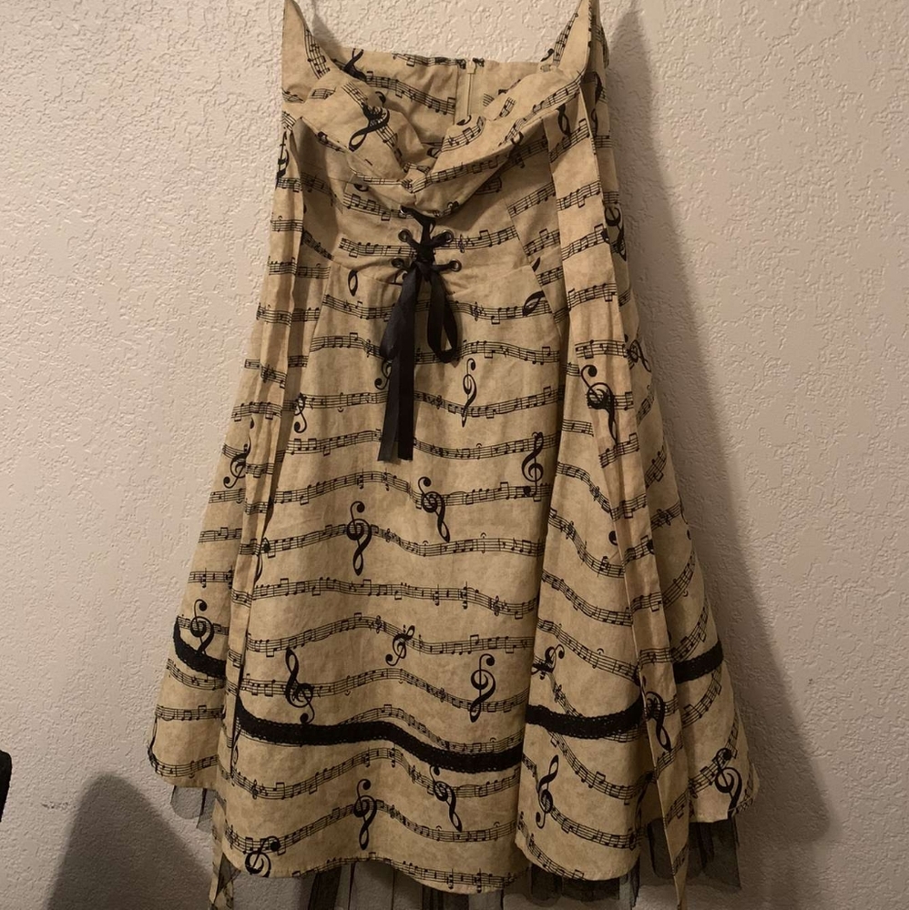 Music Notes Print Dress
